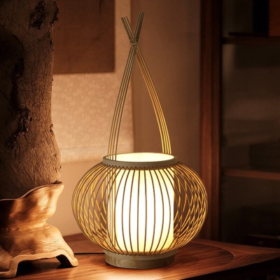 Bambus-Weberei-Globus-Tischlampe mit 1 Licht