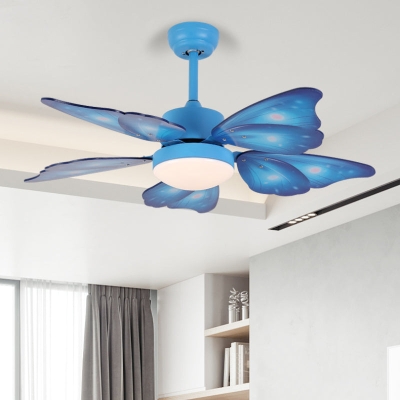 LED-Acryl-Deckenventilatoren für Kinder, Rosa/Blau, 5 Schmetterlingsflügel, Schlafzimmer, 106,7 cm breit
