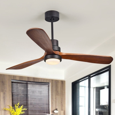 52-Zoll-LED-Deckenventilatorleuchte mit 3 Holzflügeln