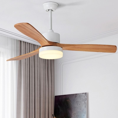 Zeitgenössische Deckenventilator-Leuchte, LED-Deckenleuchte aus Holz, 42''