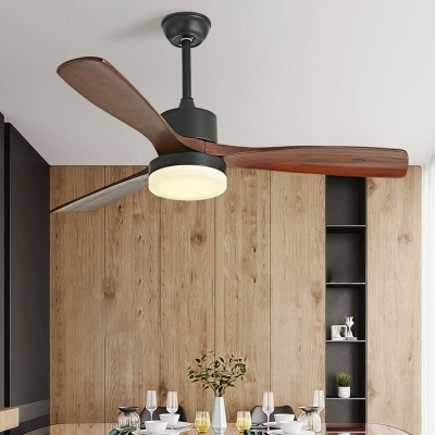 Zeitgenössische Deckenventilator-Leuchte, LED-Deckenleuchte aus Holz, 42''