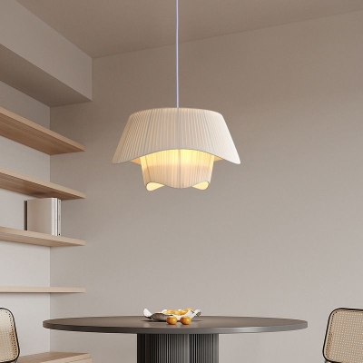 Milchweißer Kronleuchter aus Seidensatin, LED-Schlafzimmerdekoration, Heim-Pendelleuchten