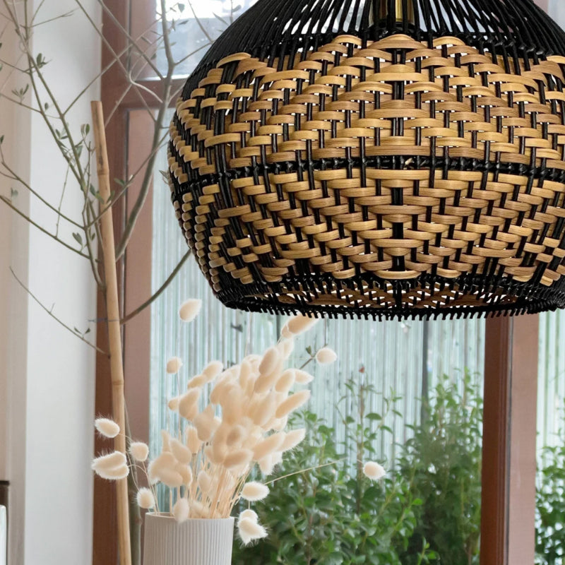 Strand-Rattan-Pendelleuchte für Kücheninsel