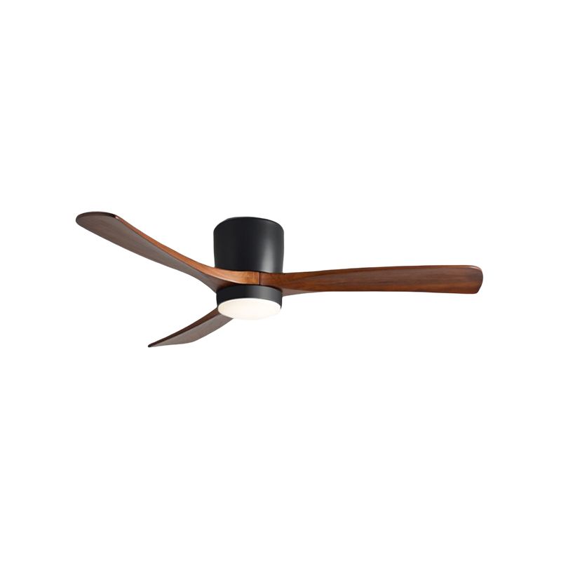 Zeitgenössische Deckenventilatorleuchte aus Holz mit LED-Deckeneinbau
