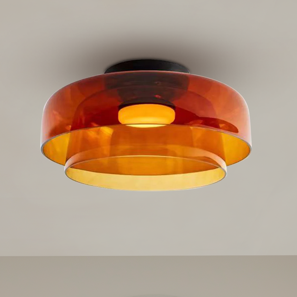 Kreative Deckenleuchte aus Glas mit mehrschichtigem Hängelampenschirm