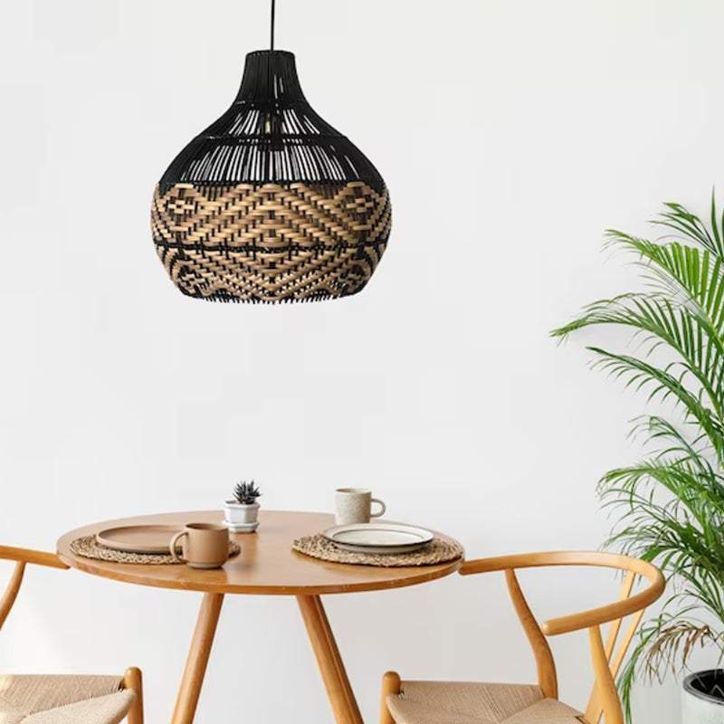 Strand-Rattan-Pendelleuchte für Kücheninsel
