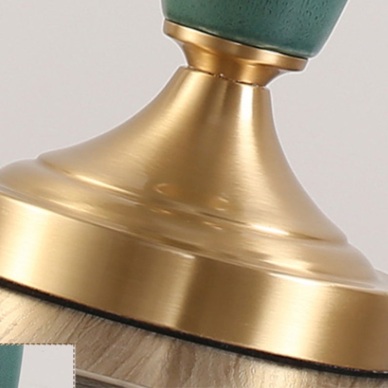 Messing Tischlampe Keramik Schreibtisch Lampenschirm Retro Stehlampe