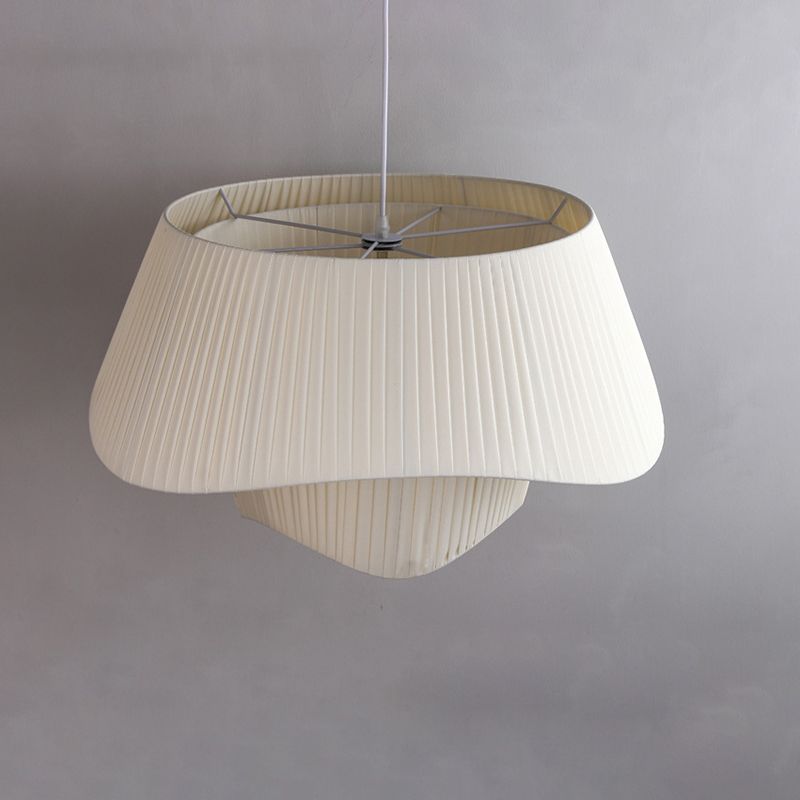 Milchweißer Kronleuchter aus Seidensatin, LED-Schlafzimmerdekoration, Heim-Pendelleuchten