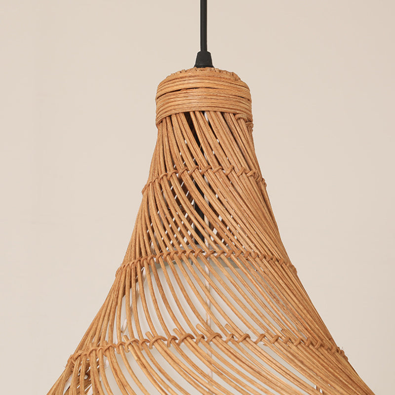 Boho Lampenschirm Rattan Hutform Pendelleuchten