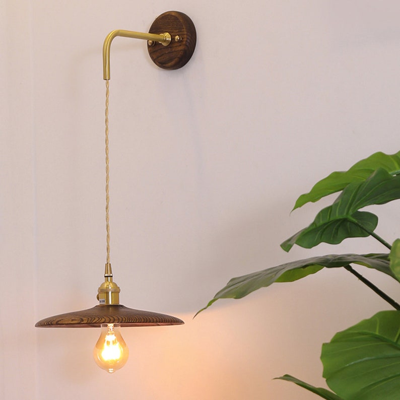 Holz-Wandleuchte-Holz-Pendelleuchte-Vintage-Wandlampe-Boho-Leuchtmittel