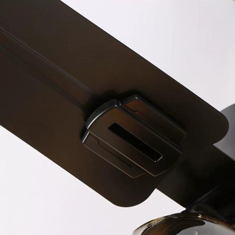 Schwarzer Vintage Deckenventilator mit Lichtern 52''