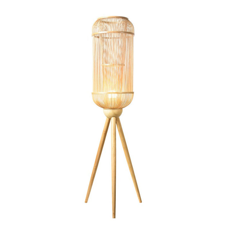 Handgefertigte Bambus-Stehlampe