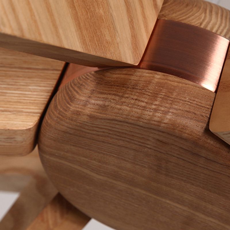 Zeitgenössische Pendelleuchte aus Holz mit Sputnik-Kronleuchter