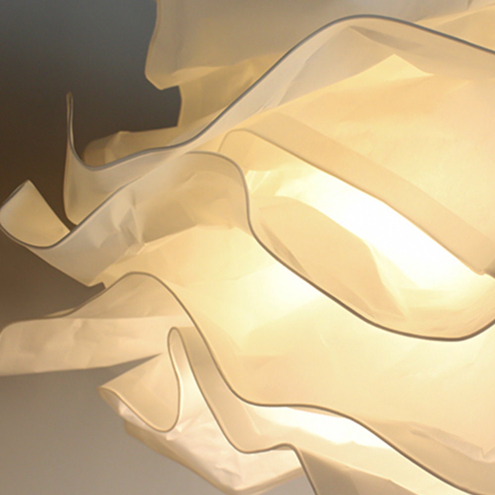Weiße Wolken-Pendelleuchten aus Stoff, kreativer Origami-Kronleuchter