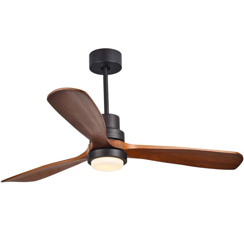 52-Zoll-LED-Deckenventilatorleuchte mit 3 Holzflügeln