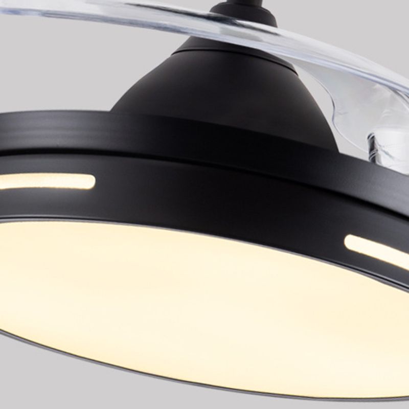 LED-Deckenventilatorleuchte „Drum“ für den Innenbereich in Schwarz/Weiß