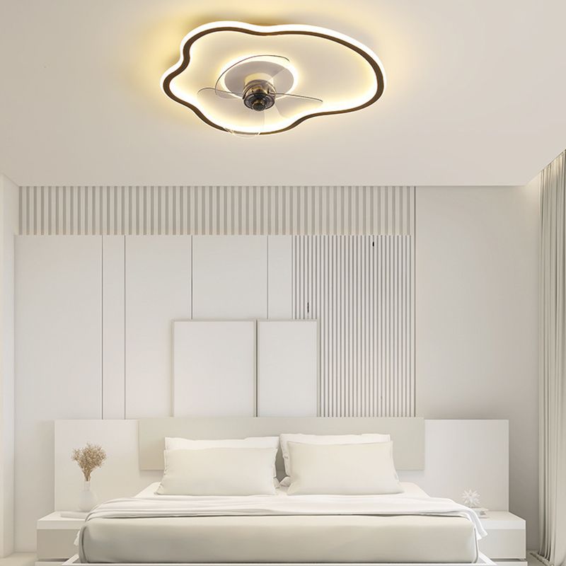 Modernistische Deckenventilatorleuchte mit 2 Leuchten in Weiß/Schwarz
