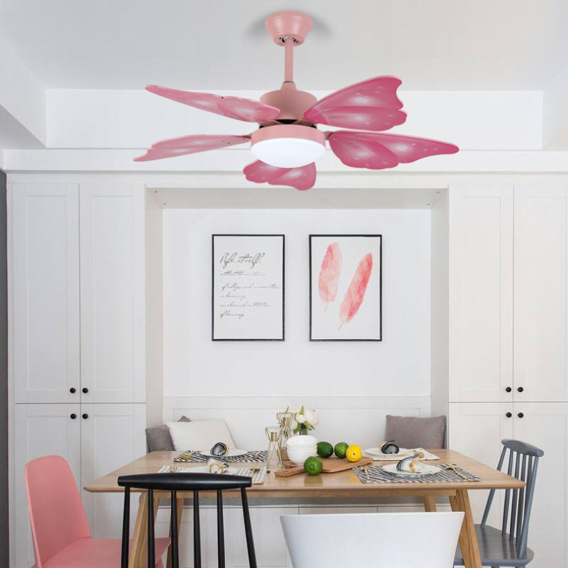 LED-Acryl-Deckenventilatoren für Kinder, Rosa/Blau, 5 Schmetterlingsflügel, Schlafzimmer, 106,7 cm breit