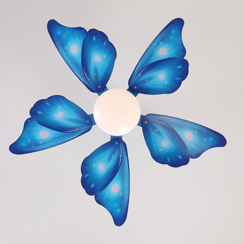 LED-Acryl-Deckenventilatoren für Kinder, Rosa/Blau, 5 Schmetterlingsflügel, Schlafzimmer, 106,7 cm breit