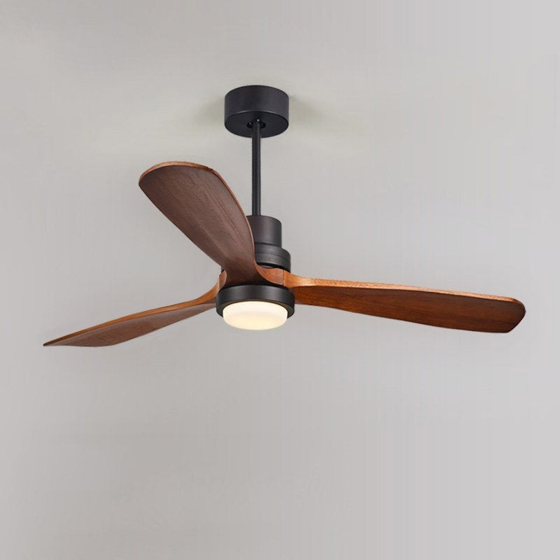 52-Zoll-LED-Deckenventilatorleuchte mit 3 Holzflügeln