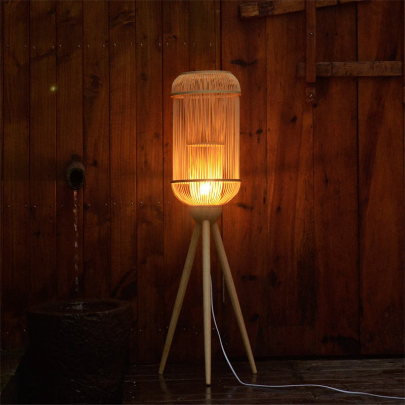 Handgefertigte Bambus-Stehlampe