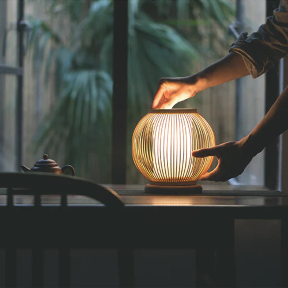 Bambus-Weberei-Globus-Tischlampe mit 1 Licht