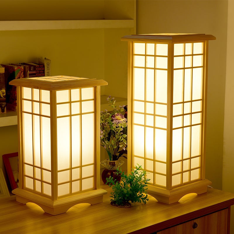 Stehlampe Holz Tatami Tischlampe für Schlafzimmer