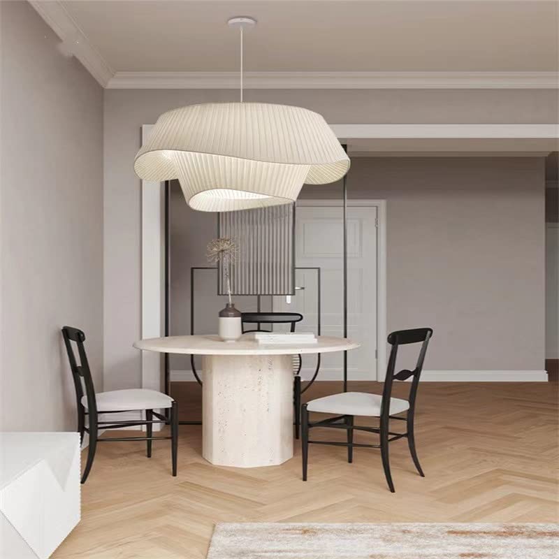 Milchweißer Kronleuchter aus Seidensatin, LED-Schlafzimmerdekoration, Heim-Pendelleuchten