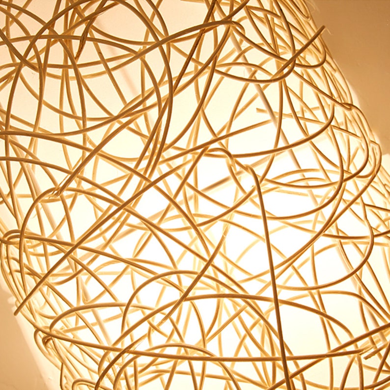 Rattan-Wandleuchte, Korbwand-Hängelampen, Boho-Wandleuchte