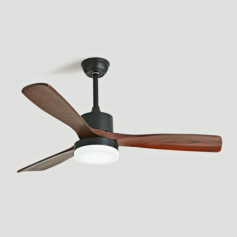 Zeitgenössische Deckenventilator-Leuchte, LED-Deckenleuchte aus Holz, 42''