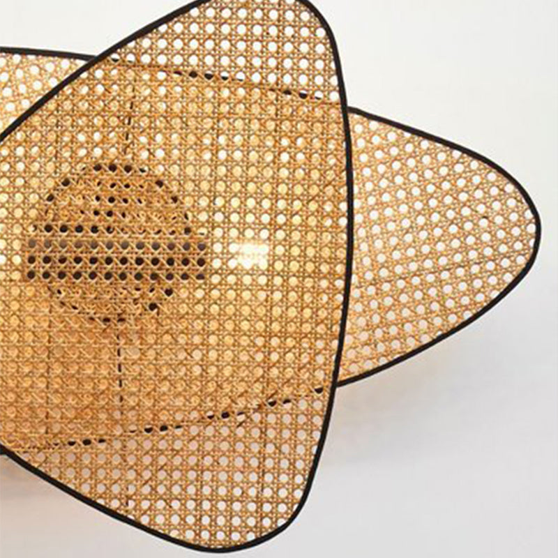 Kreative Schlafzimmer-Nachttisch-Wandlampe aus Rattan gewebt