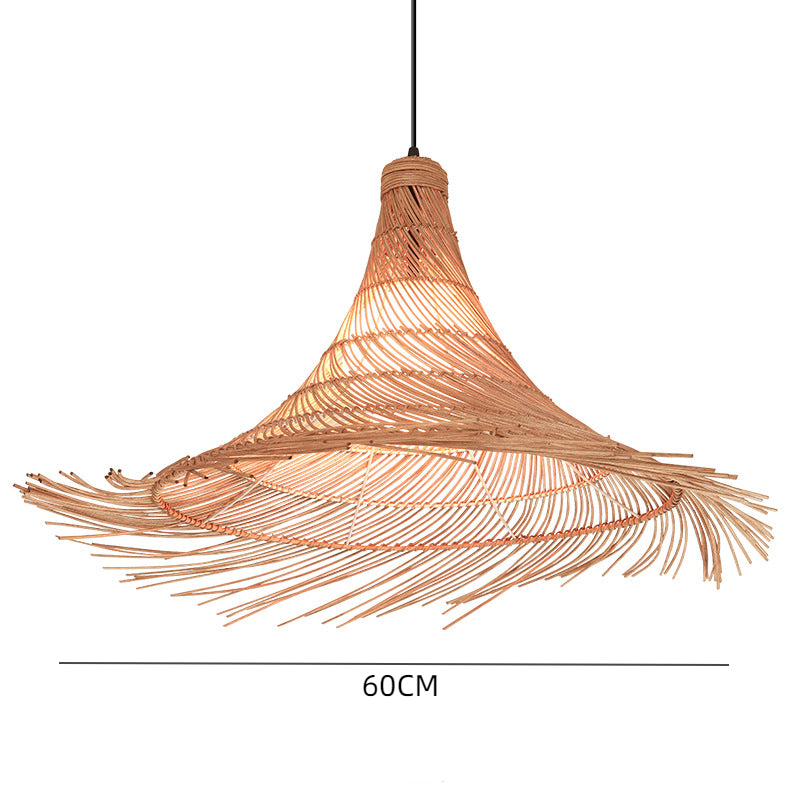 Boho Lampenschirm Rattan Hutform Pendelleuchten