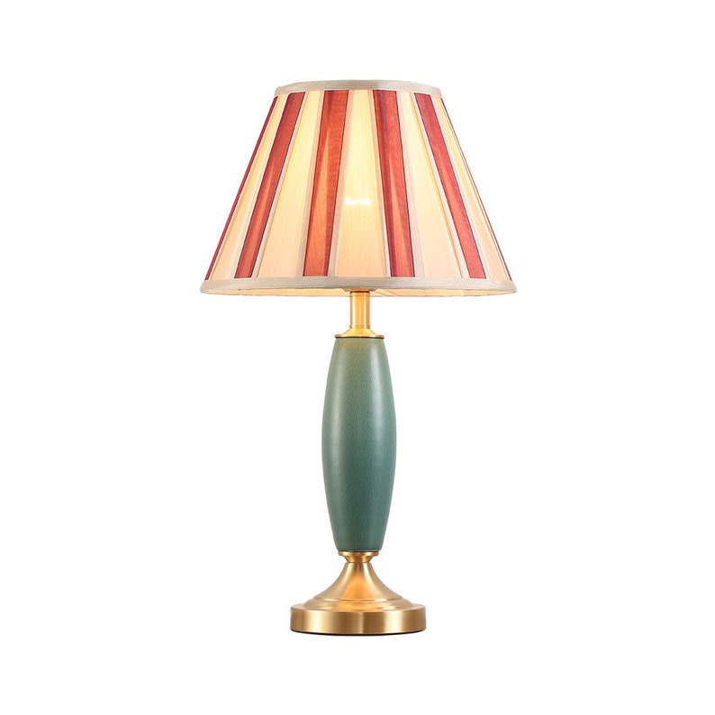 Messing Tischlampe Keramik Schreibtisch Lampenschirm Retro Stehlampe