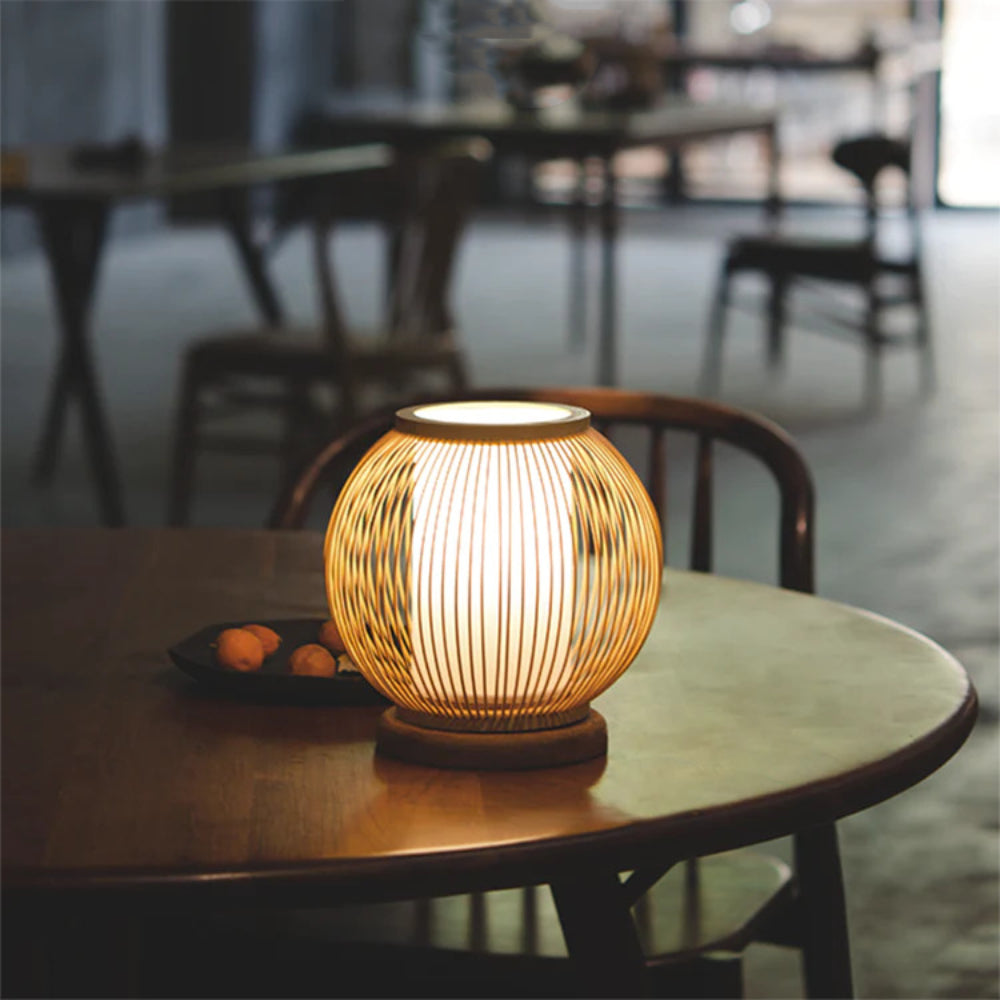 Bambus-Weberei-Globus-Tischlampe mit 1 Licht