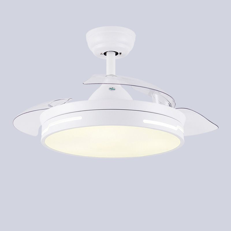 LED-Deckenventilatorleuchte „Drum“ für den Innenbereich in Schwarz/Weiß