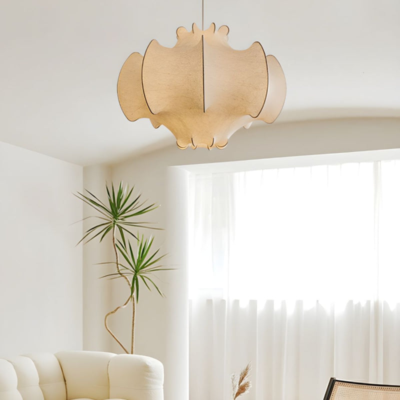 Vintage Seiden-Pendelleuchten für Esszimmer, Kronleuchter