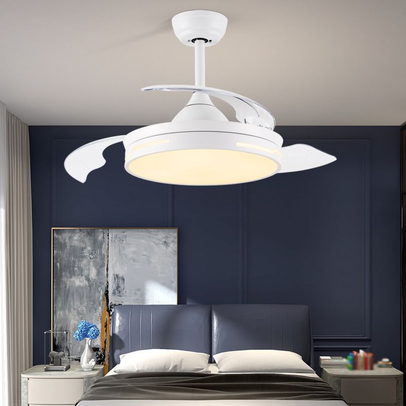 LED-Deckenventilatorleuchte „Drum“ für den Innenbereich in Schwarz/Weiß