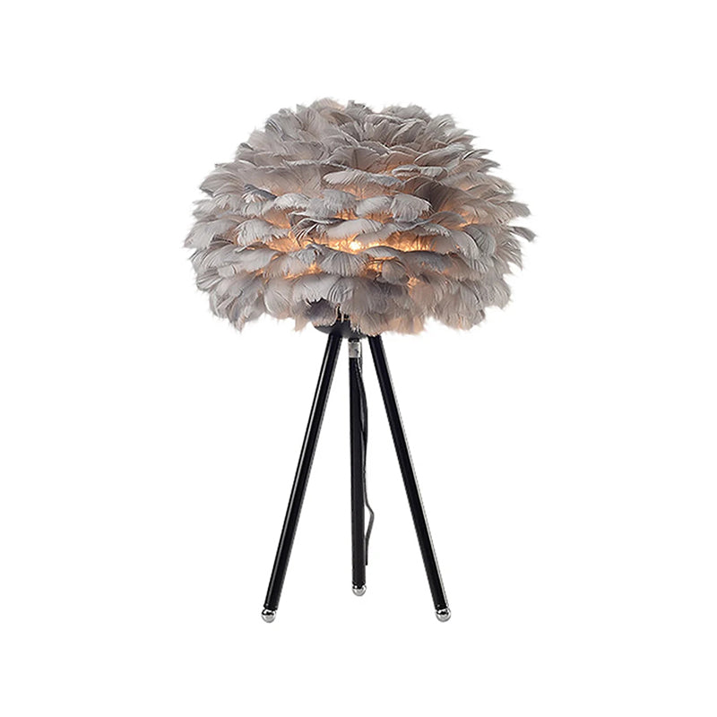 Handgefertigte Feder-Tischlampe