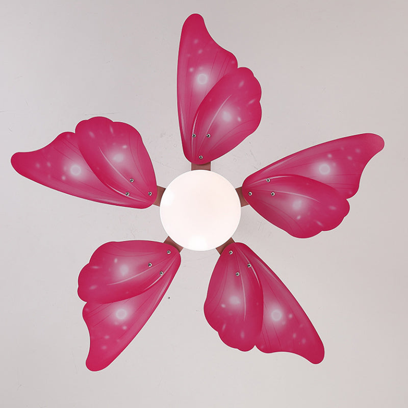 LED-Acryl-Deckenventilatoren für Kinder, Rosa/Blau, 5 Schmetterlingsflügel, Schlafzimmer, 106,7 cm breit