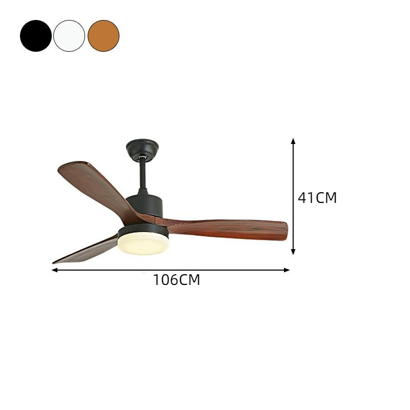 Zeitgenössische Deckenventilator-Leuchte, LED-Deckenleuchte aus Holz, 42''