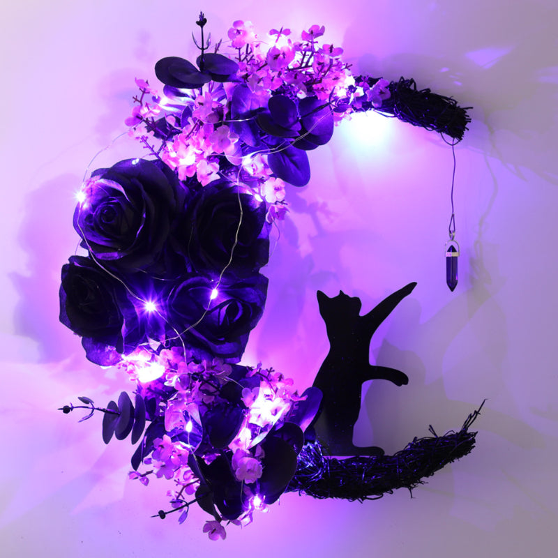 Halloween Mond Katzenkranz Wanddekoration