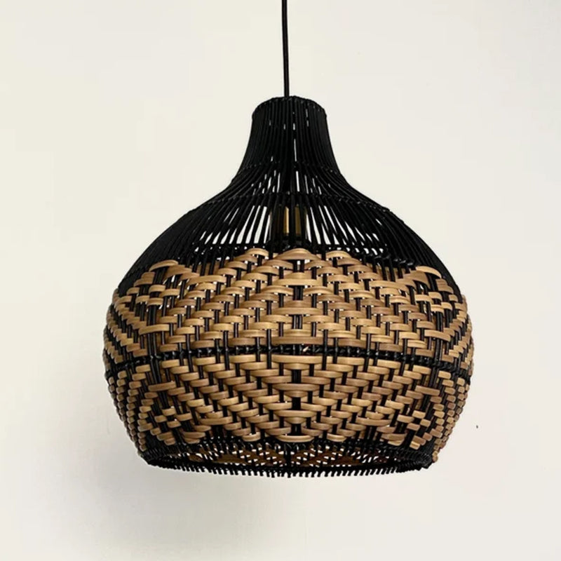 Strand-Rattan-Pendelleuchte für Kücheninsel