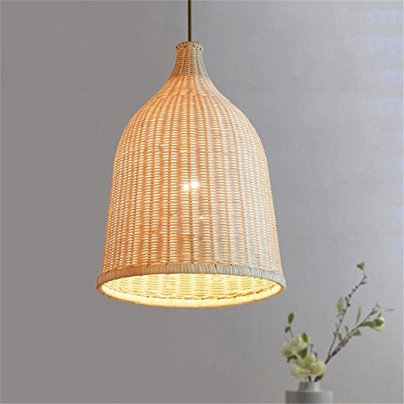 Rattan pendant light handmade basket lamp