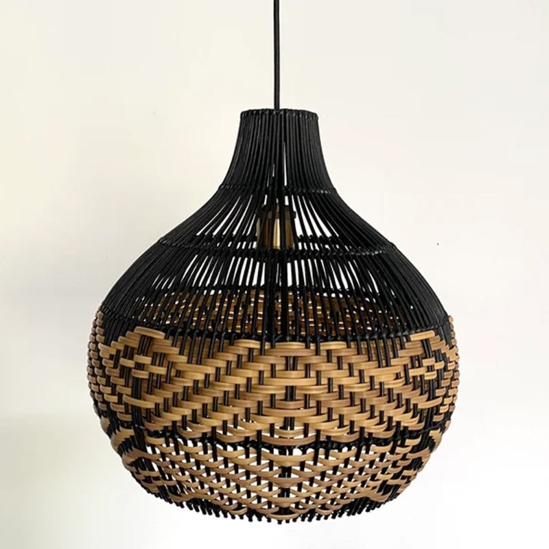 Strand-Rattan-Pendelleuchte für Kücheninsel