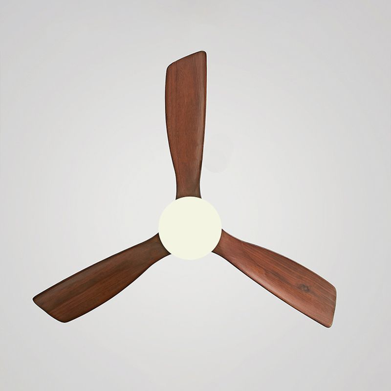 Zeitgenössische Deckenventilator-Leuchte, LED-Deckenleuchte aus Holz, 42''