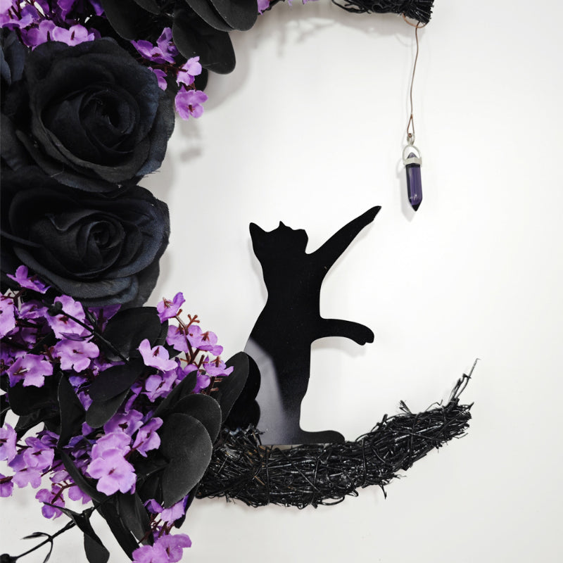 Halloween Mond Katzenkranz Wanddekoration