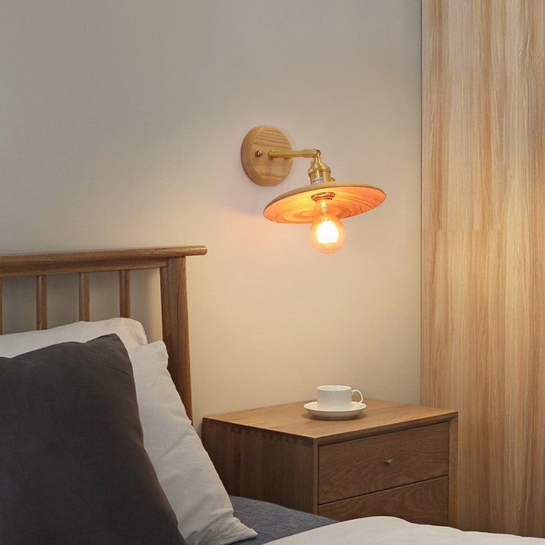 Holz-Wandleuchte-Holz-Pendelleuchte-Vintage-Wandlampe-Boho-Leuchtmittel