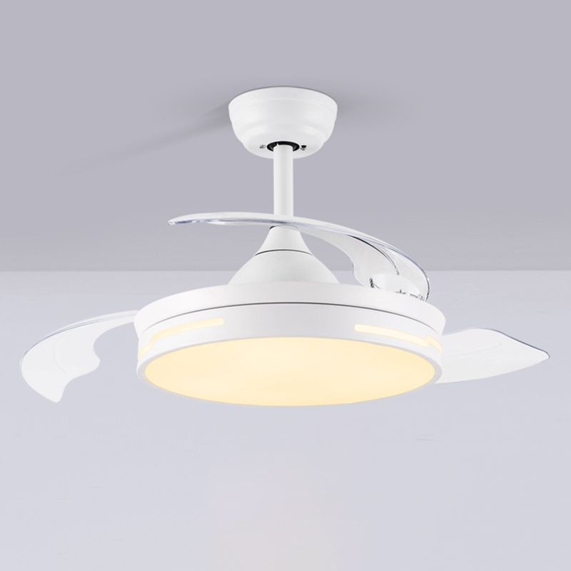LED-Deckenventilatorleuchte „Drum“ für den Innenbereich in Schwarz/Weiß