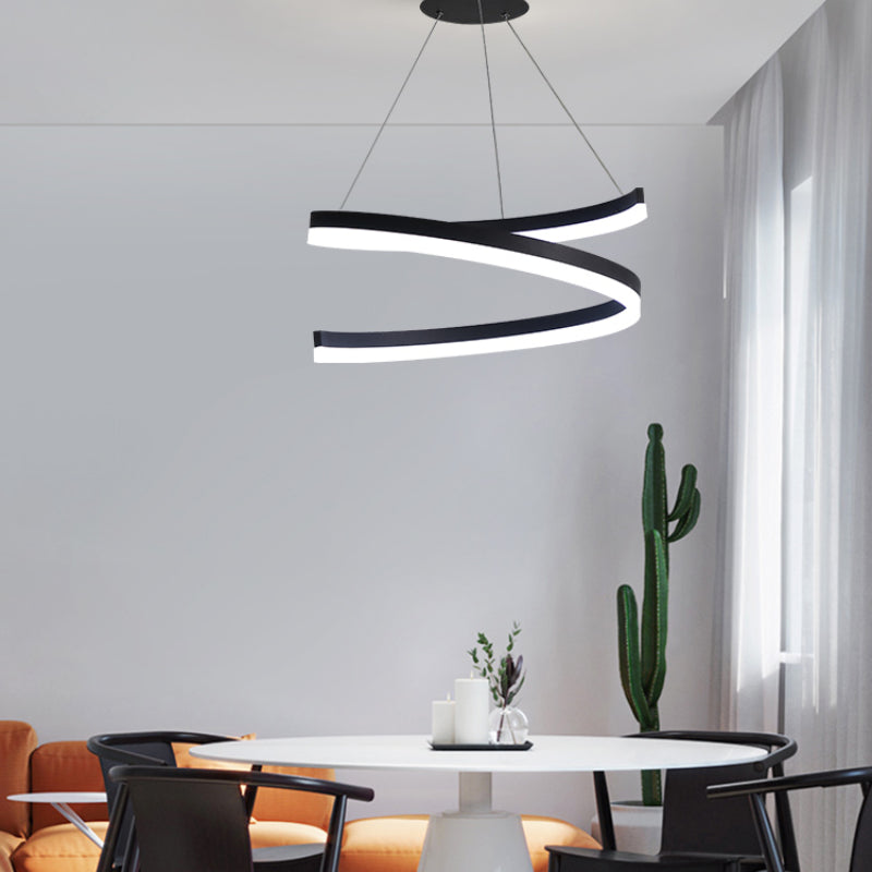 Moderne schwarze Kronleuchter-Deckenleuchte aus Metall