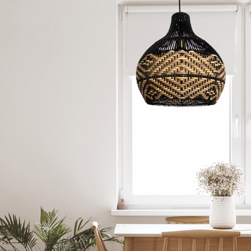 Strand-Rattan-Pendelleuchte für Kücheninsel